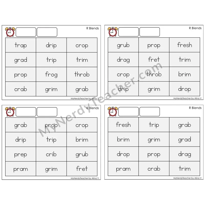 R Blends (C9 — Fluency Drills)