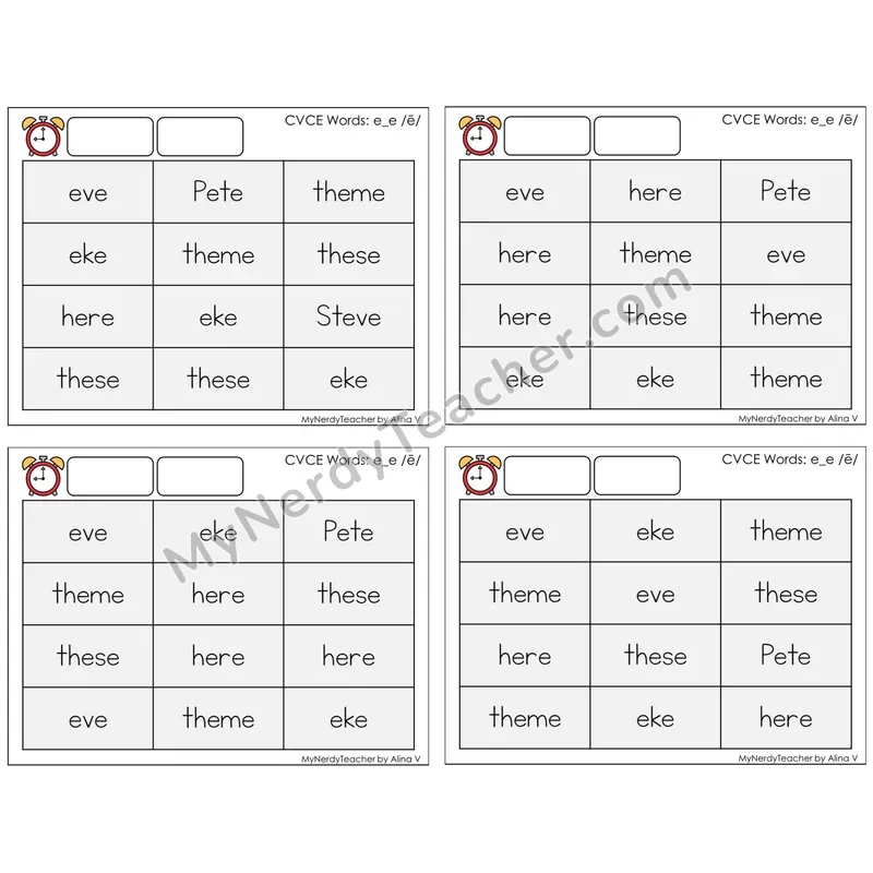 Long E Silent E (e_e) (C9 — Fluency Drills)