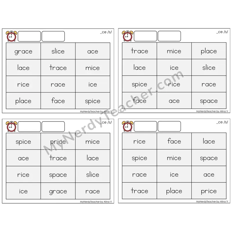 Soft C (_ce /s/) (C9 — Fluency Drills)