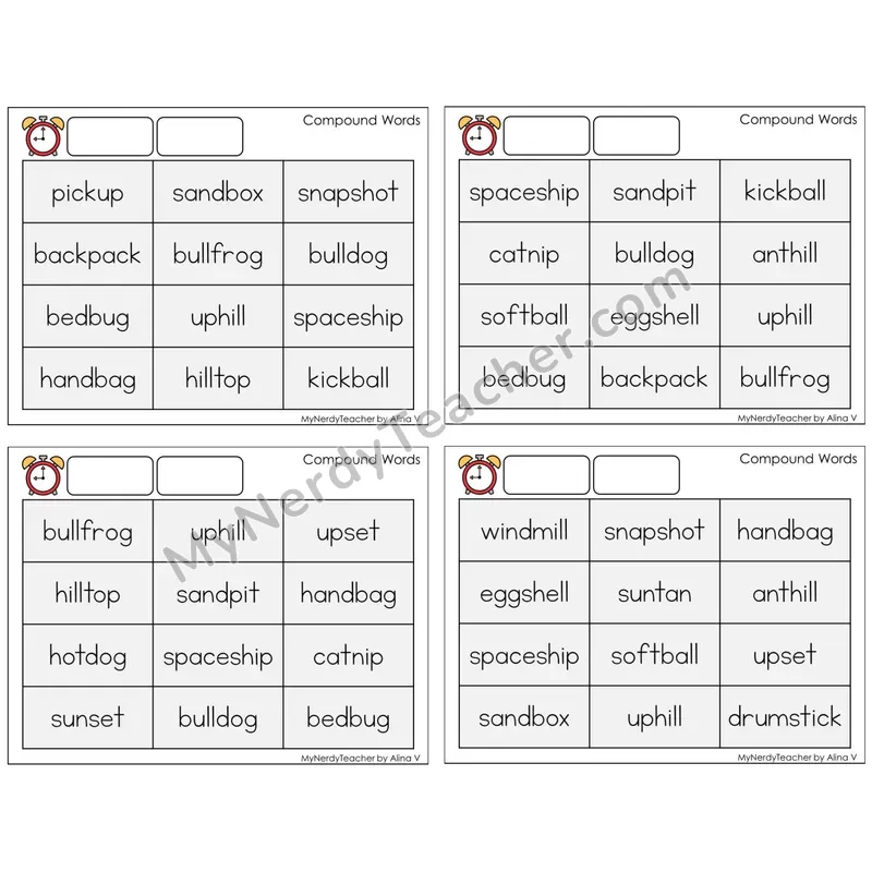 Compound Words (C9 — Fluency Drills)