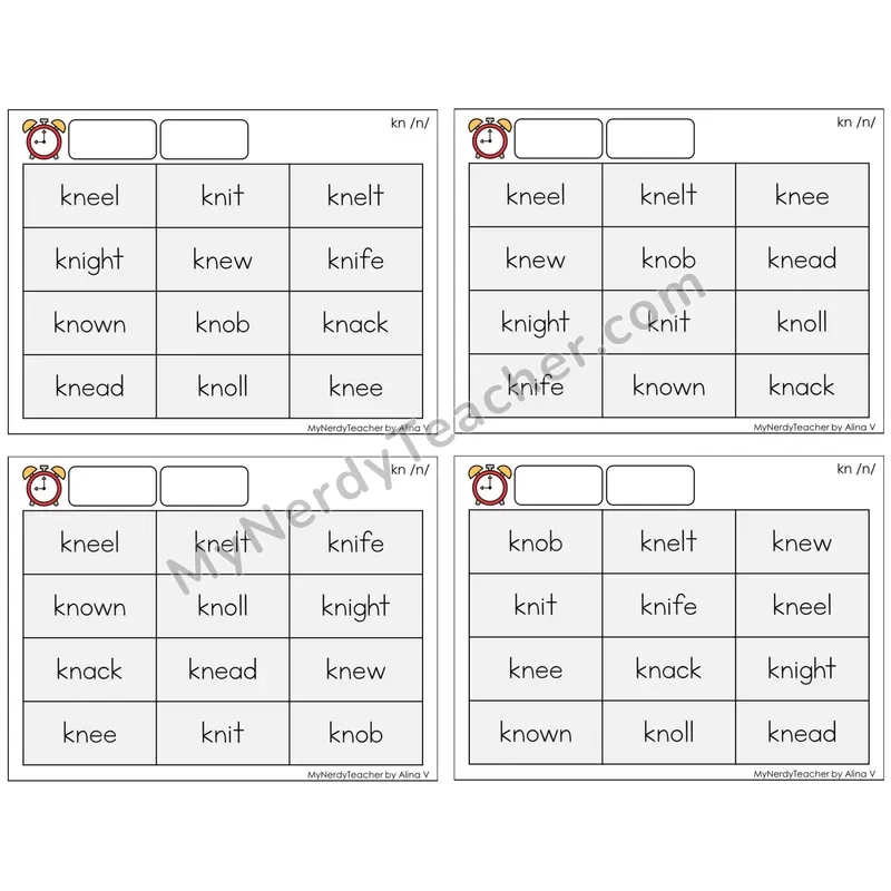 Silent Letter kn /n/ (C9 — Fluency Drills)