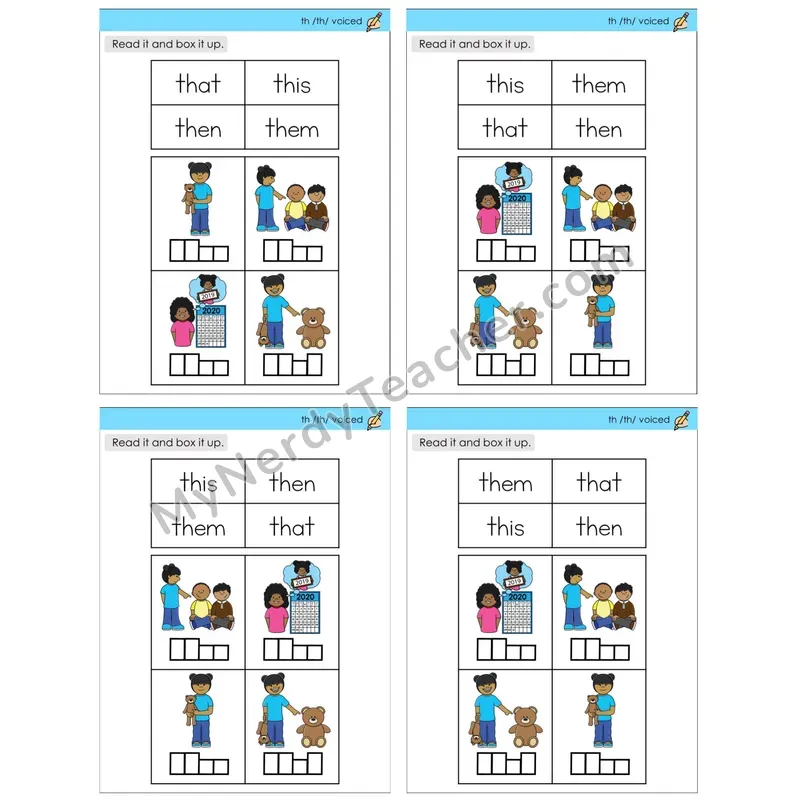 Digraphs th (Voiced & Unvoiced) (C10 — Read and Box It Up)