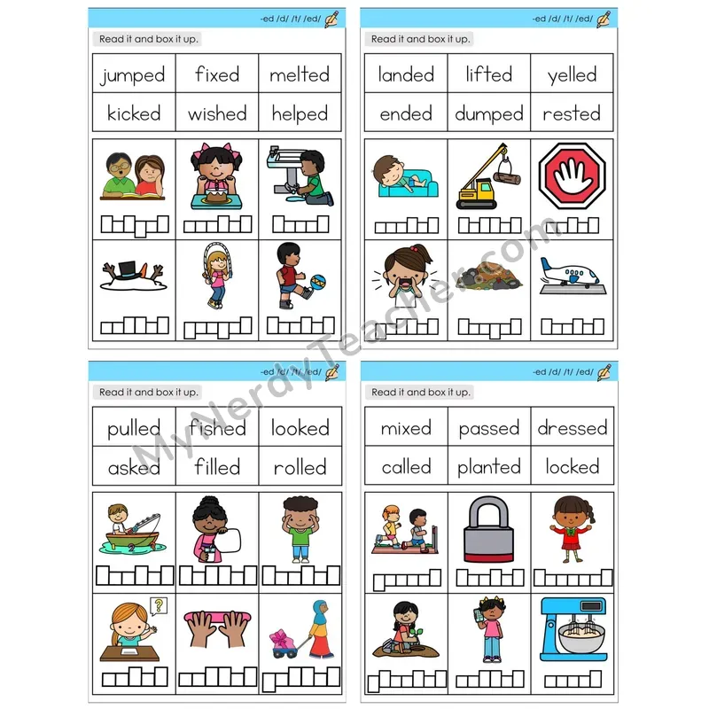 Inflectional Ending -ed (/d/, /t/, /ed/) (C10 — Read and Box It Up)