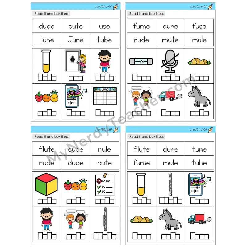 Long U Silent E (u_e) (C10 — Read and Box It Up)