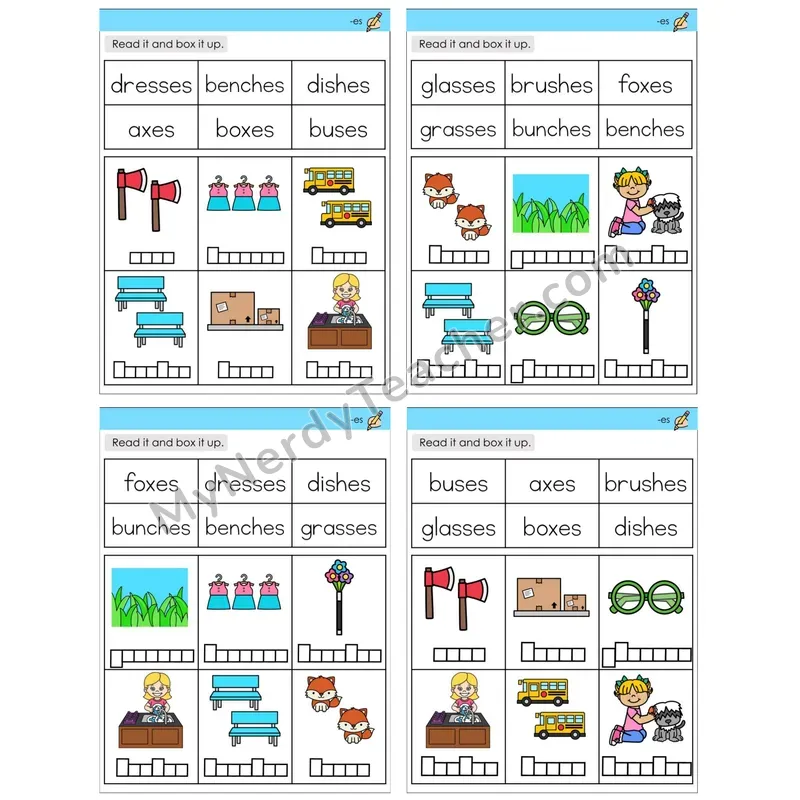 Inflectional Ending -es (C10 — Read and Box It Up)