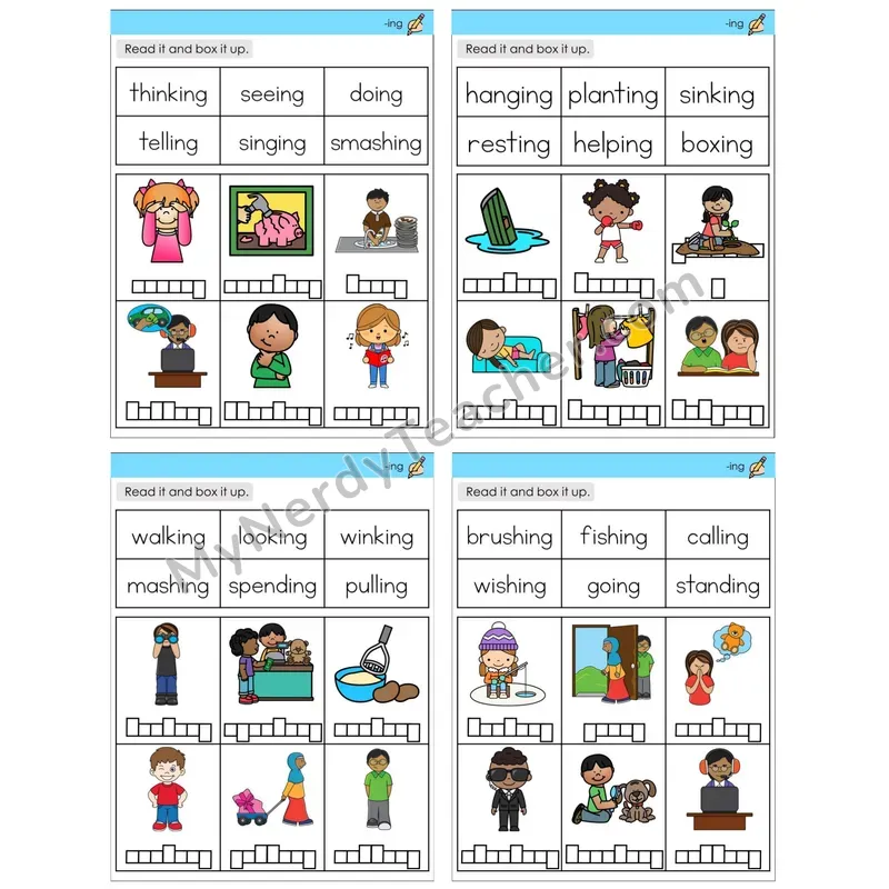 Inflectional Ending -ing (C10 — Read and Box It Up)
