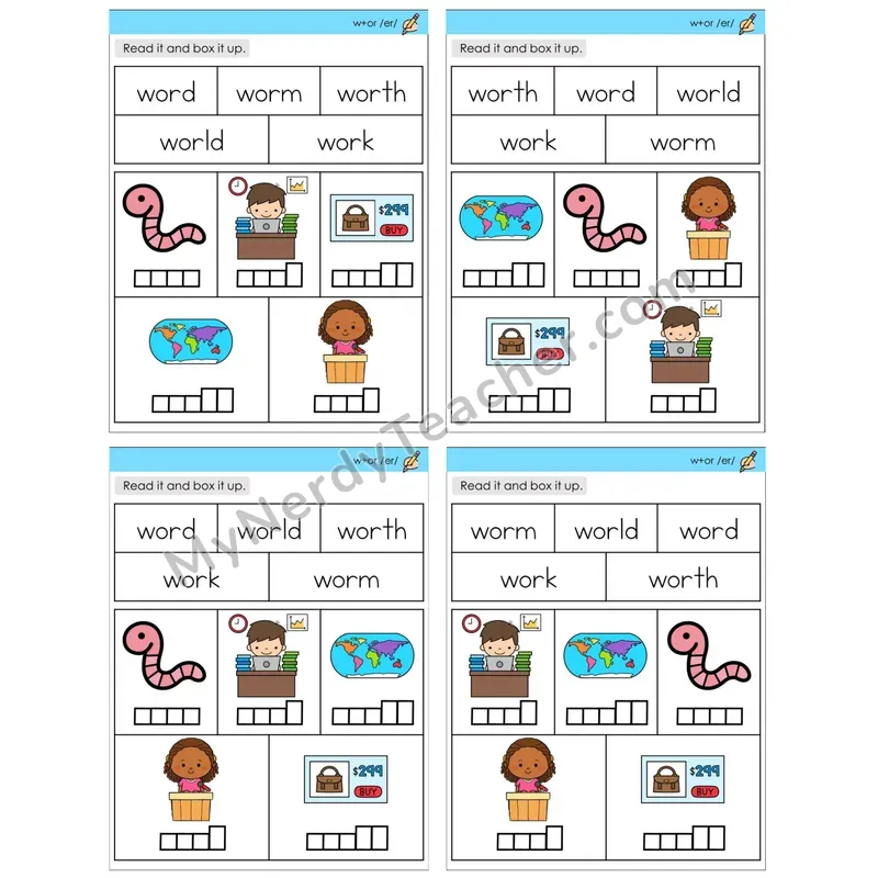 R-Controlled w+or /er/ (C10 — Read and Box It Up)