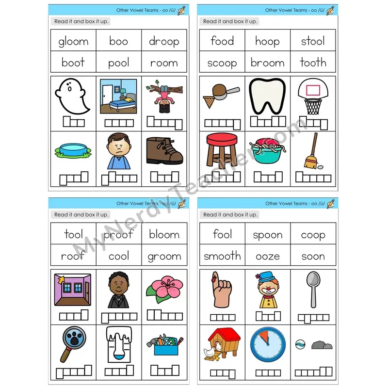Vowel Teams oo /oo/ (moon) (C10 — Read and Box It Up)