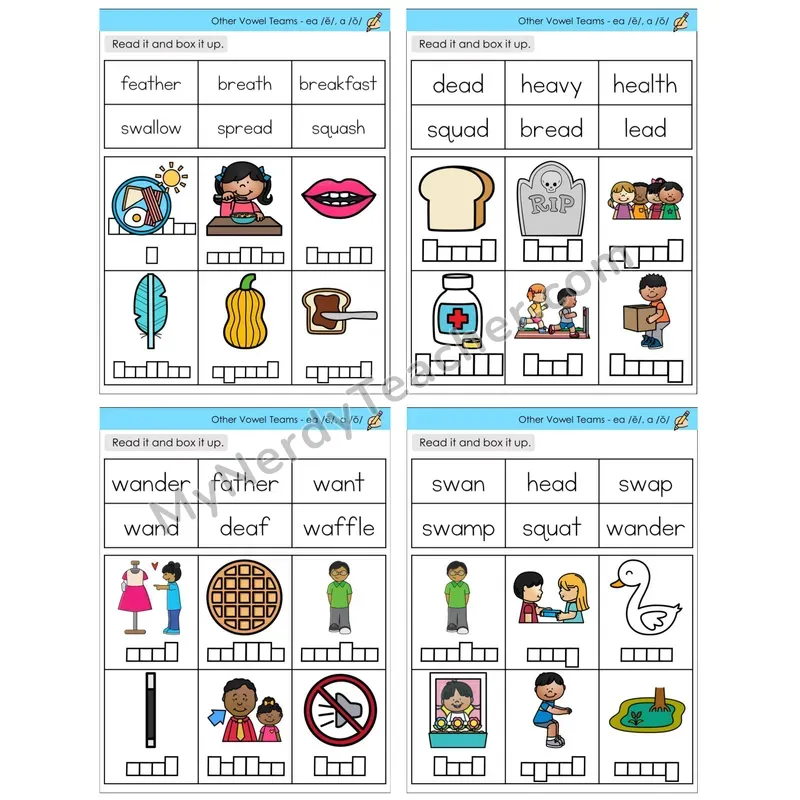 Vowel Teams ea /e/, a /o/ (C10 — Read and Box It Up)