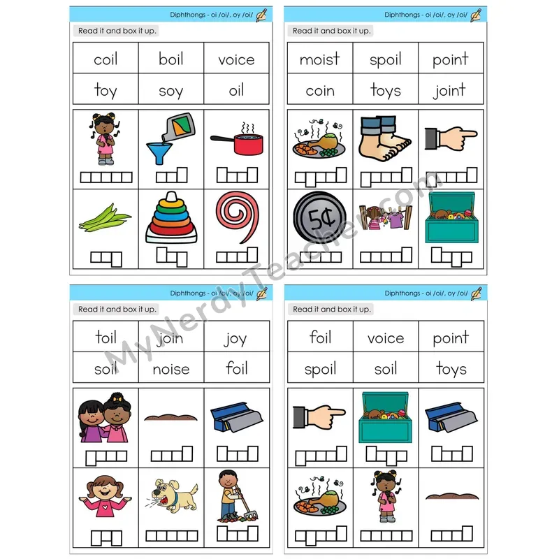 Diphthongs oi, oy /oi/ (C10 — Read and Box It Up)