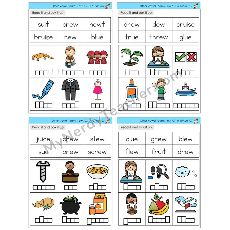 Vowel Teams ew, ui, ue /u/ (C10 — Read and Box It Up)