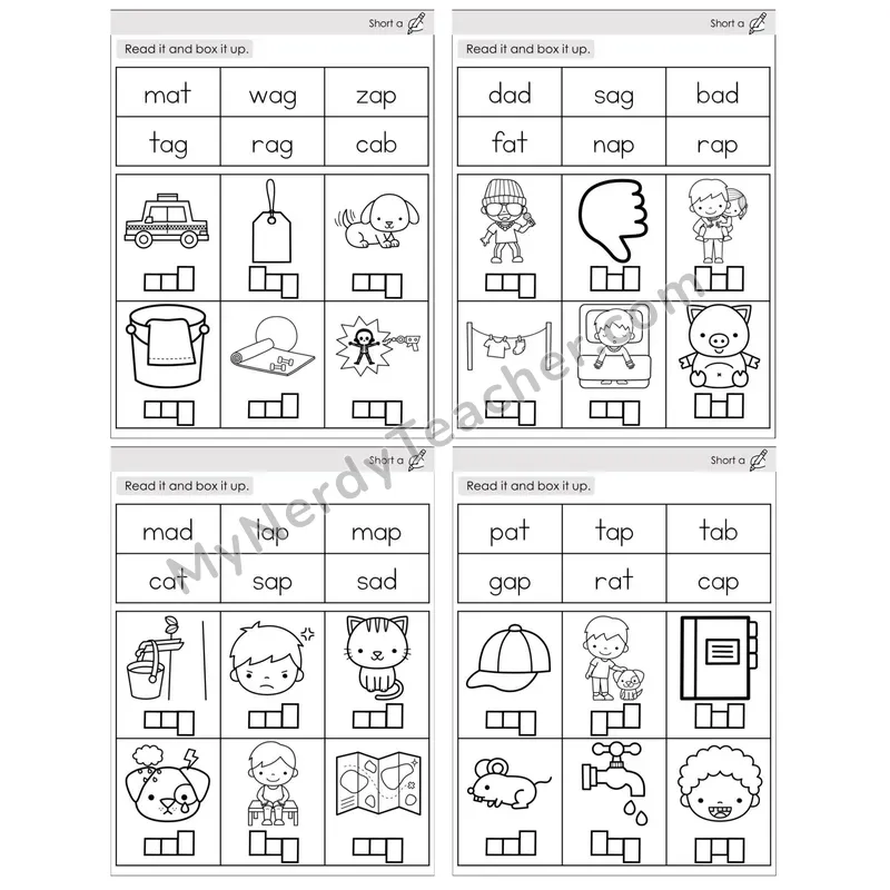Short A /a/ — BW (C10 — Read and Box It Up)