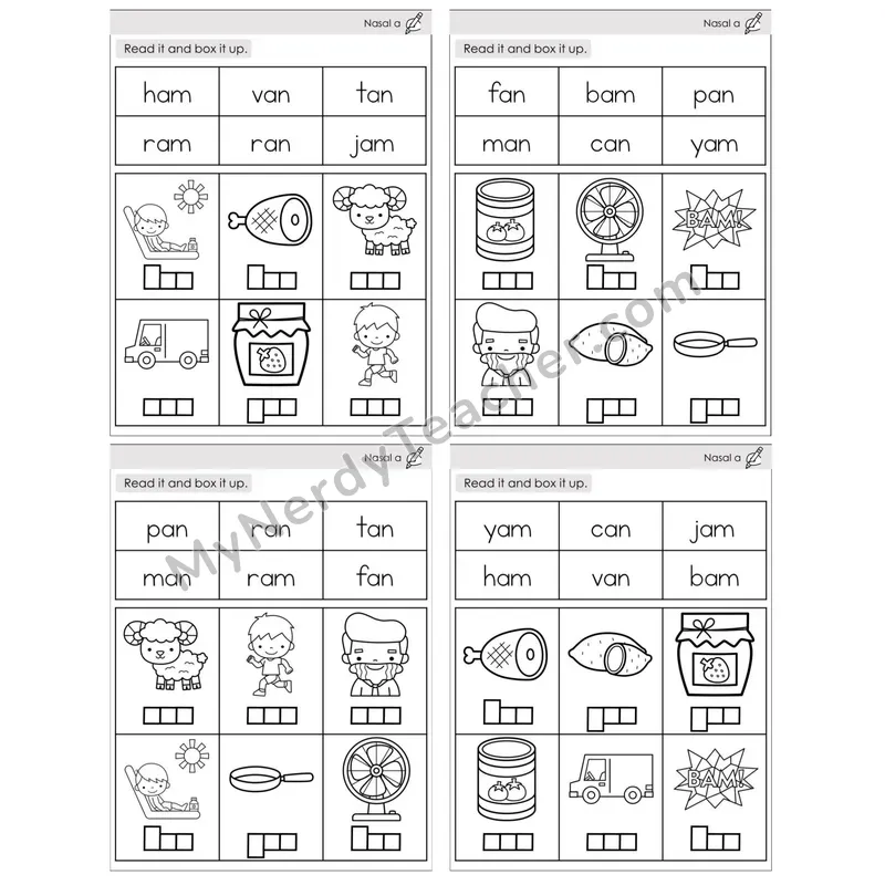Nasalized A (am, an) — BW (C10 — Read and Box It Up)