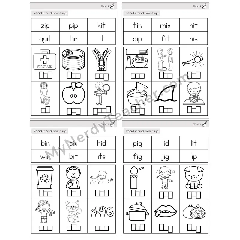 Short I /i/ — BW (C10 — Read and Box It Up)