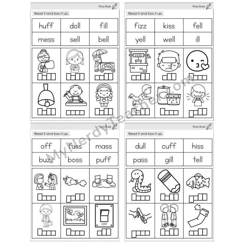 FLOSS Rule (ff, ll, ss, zz) — BW (C10 — Read and Box It Up)