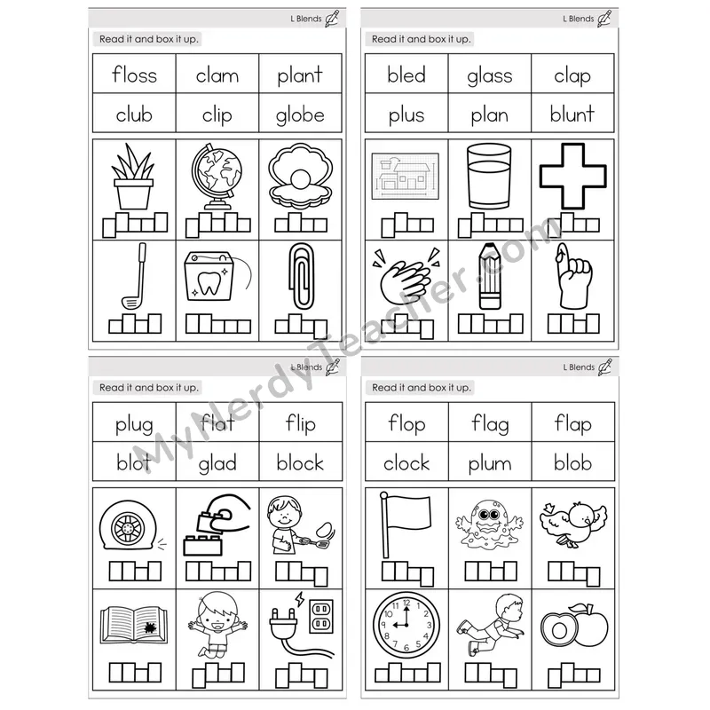 L Blends — BW (C10 — Read and Box It Up)