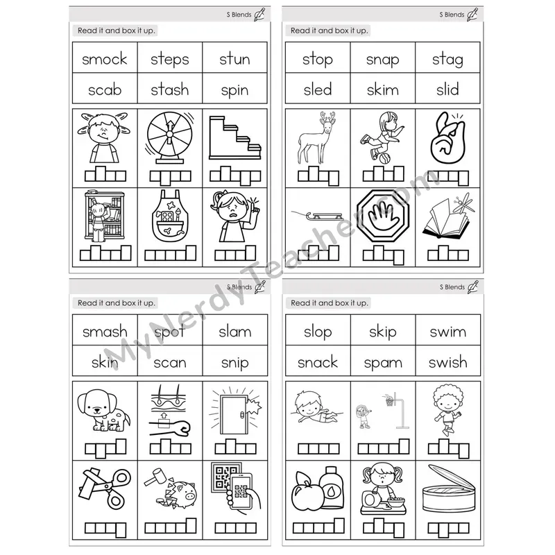 S Blends — BW (C10 — Read and Box It Up)