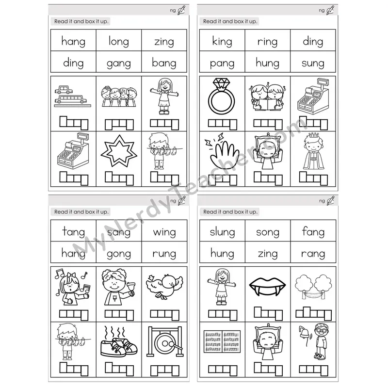 Ending ng /ng/ — BW (C10 — Read and Box It Up)