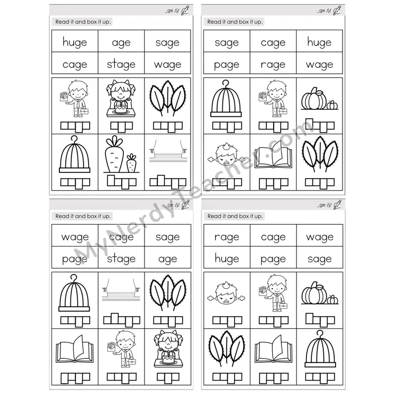 Soft G (_ge /j/) — BW (C10 — Read and Box It Up)