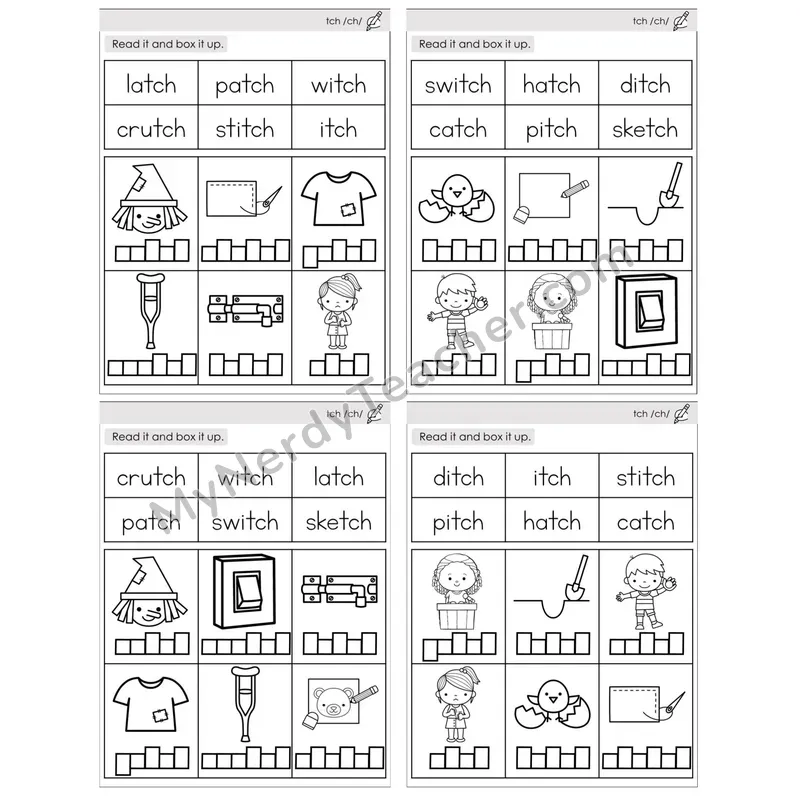 Trigraph tch /ch/ — BW (C10 — Read and Box It Up)
