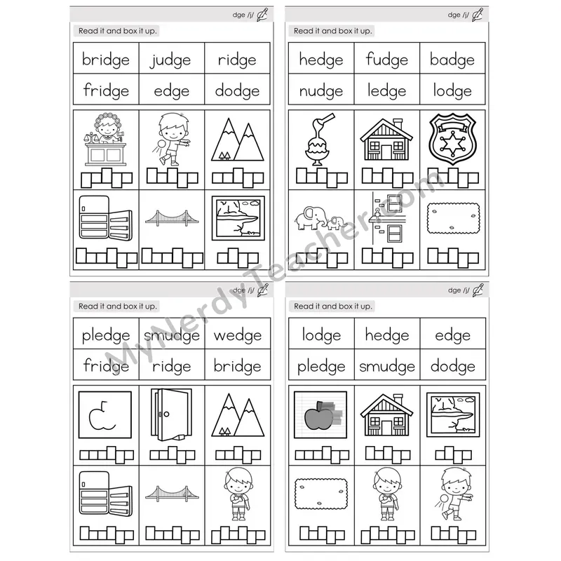 Trigraph dge /j/ — BW (C10 — Read and Box It Up)
