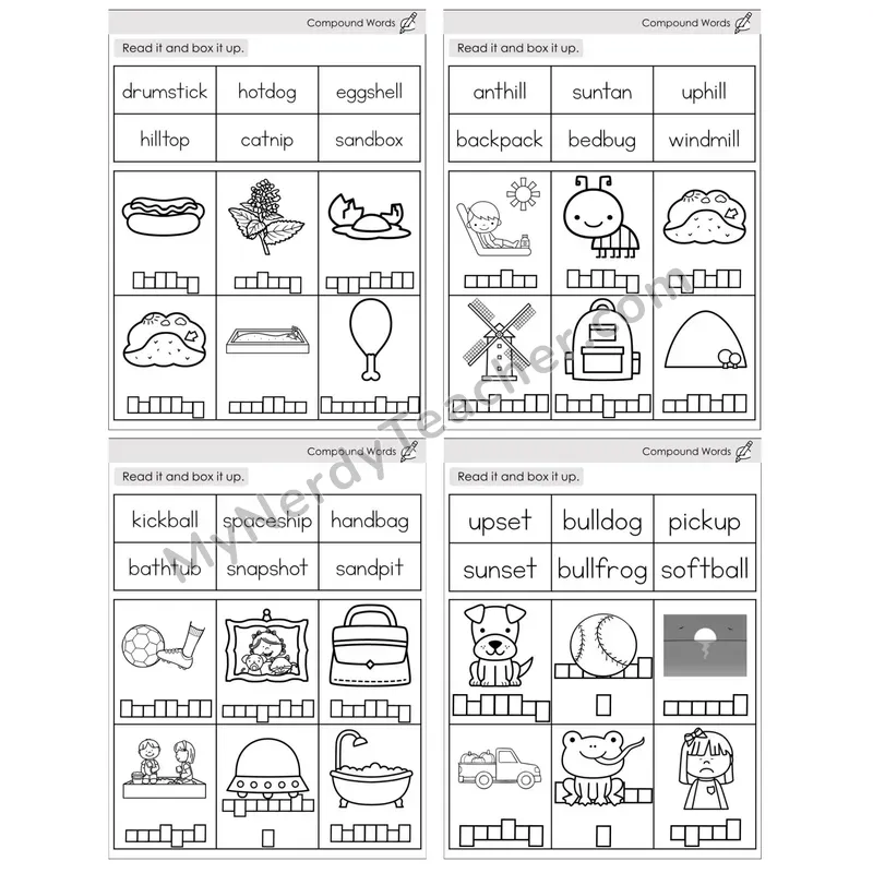 Compound Words — BW (C10 — Read and Box It Up)