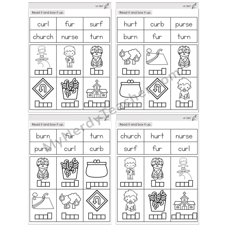R-Controlled ur /er/ — BW (C10 — Read and Box It Up)