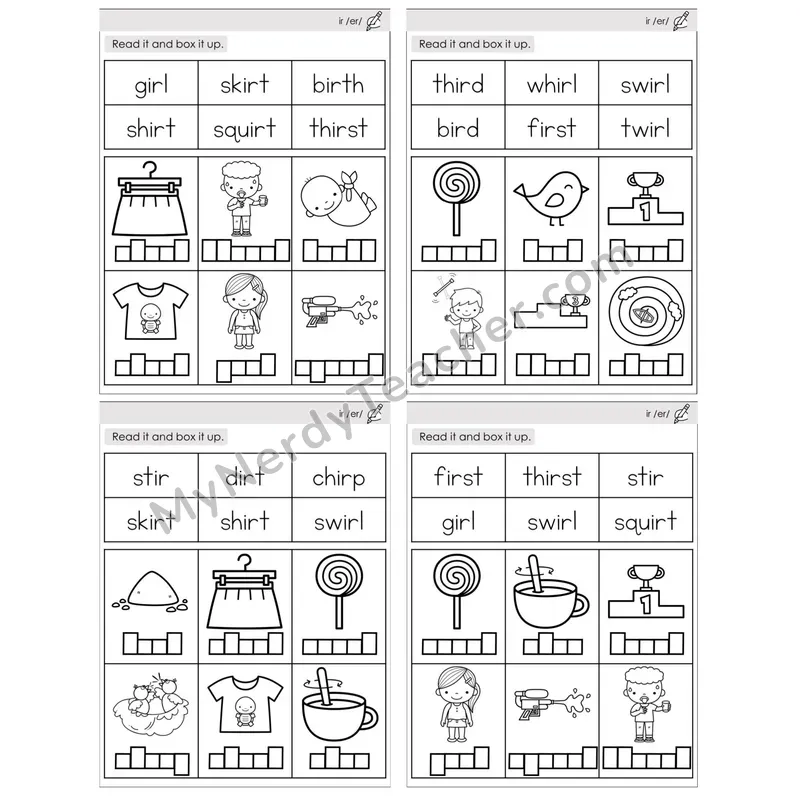 R-Controlled ir /er/ — BW (C10 — Read and Box It Up)