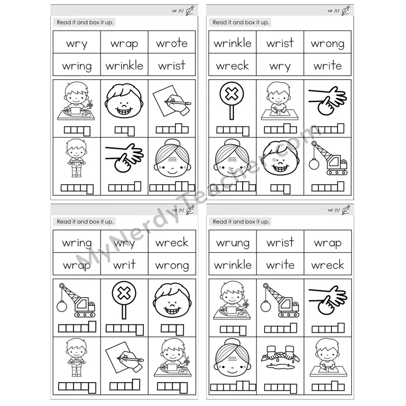 Silent Letter wr /r/ — BW (C10 — Read and Box It Up)