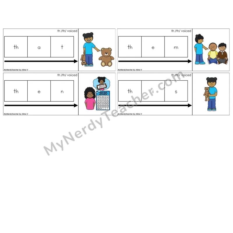 Digraphs th (Voiced & Unvoiced) (C11 — Graph It Puzzles)