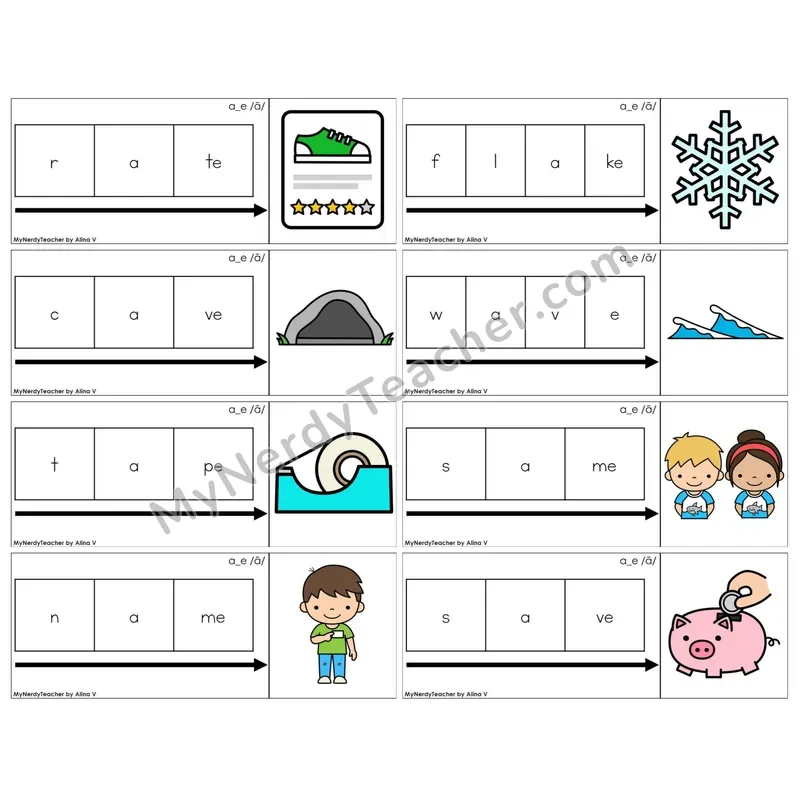Long A Silent E (a_e) (C11 — Graph It Puzzles)