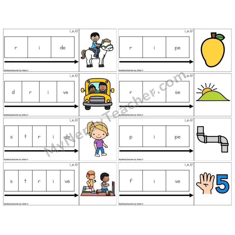 Long I Silent E (i_e) (C11 — Graph It Puzzles)