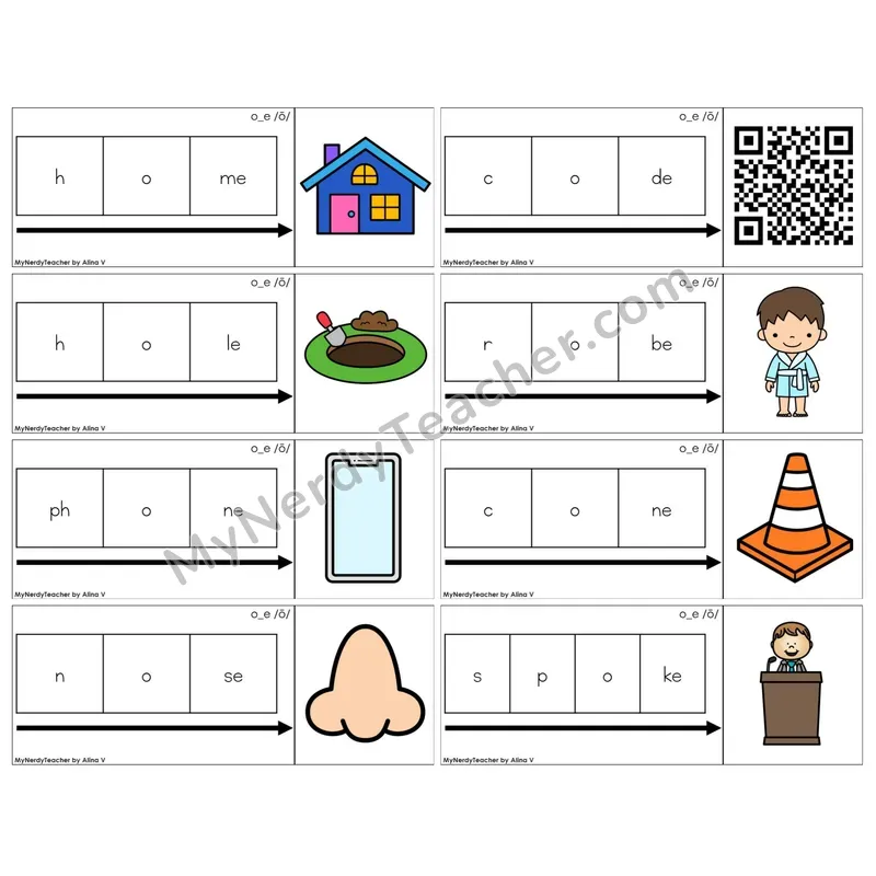 Long O Silent E (o_e) (C11 — Graph It Puzzles)