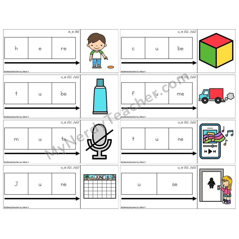 Long U Silent E (u_e) (C11 — Graph It Puzzles)