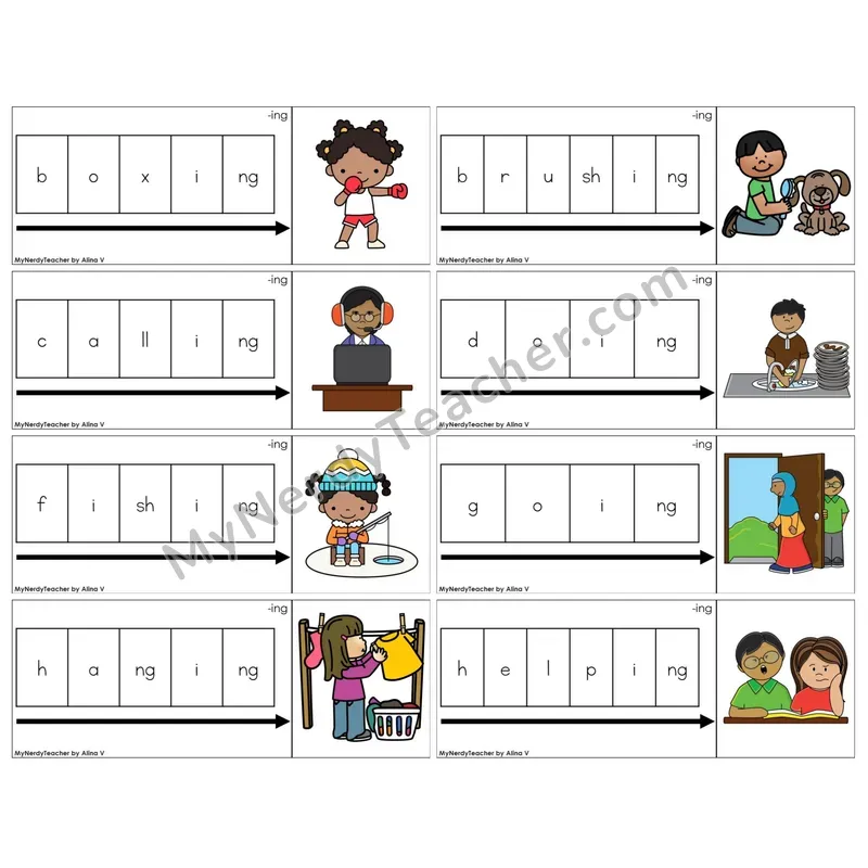 Inflectional Ending -ing (C11 — Graph It Puzzles)