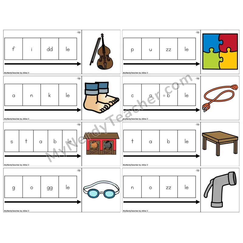 Consonant -le Syllable (C11 — Graph It Puzzles)