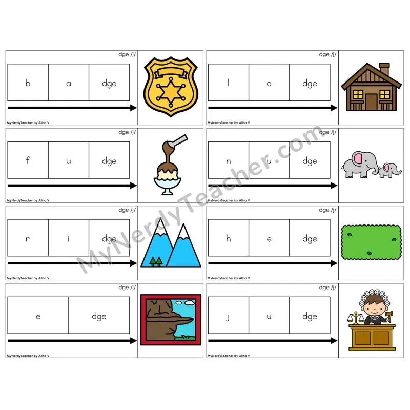 Trigraph dge /j/ (C11 — Graph It Puzzles)
