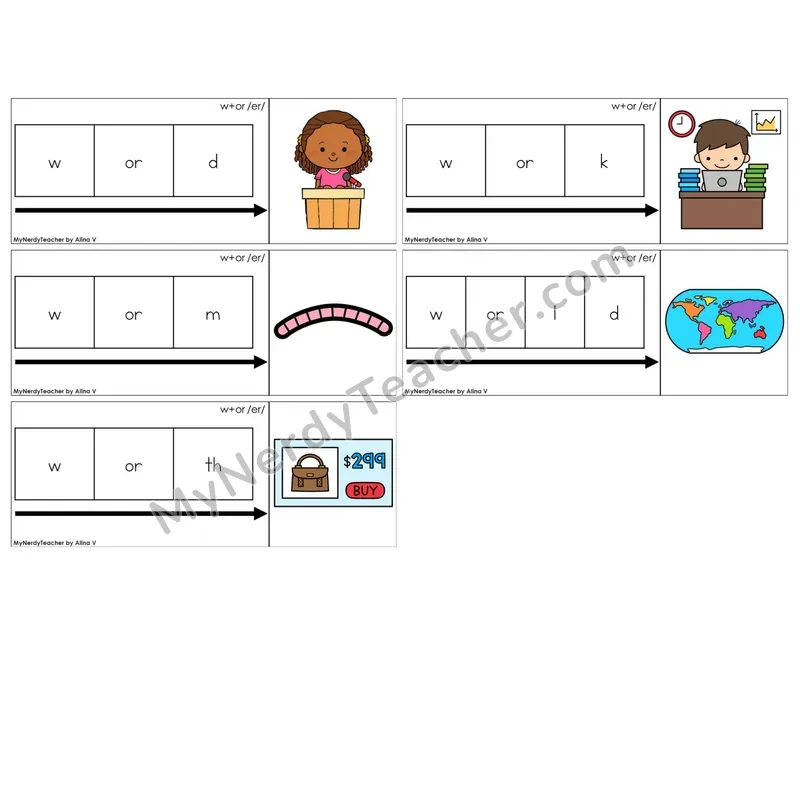 R-Controlled w+or /er/ (C11 — Graph It Puzzles)