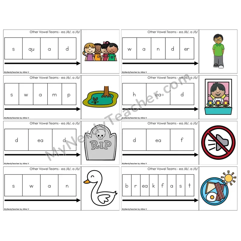 Vowel Teams ea /e/, a /o/ (C11 — Graph It Puzzles)