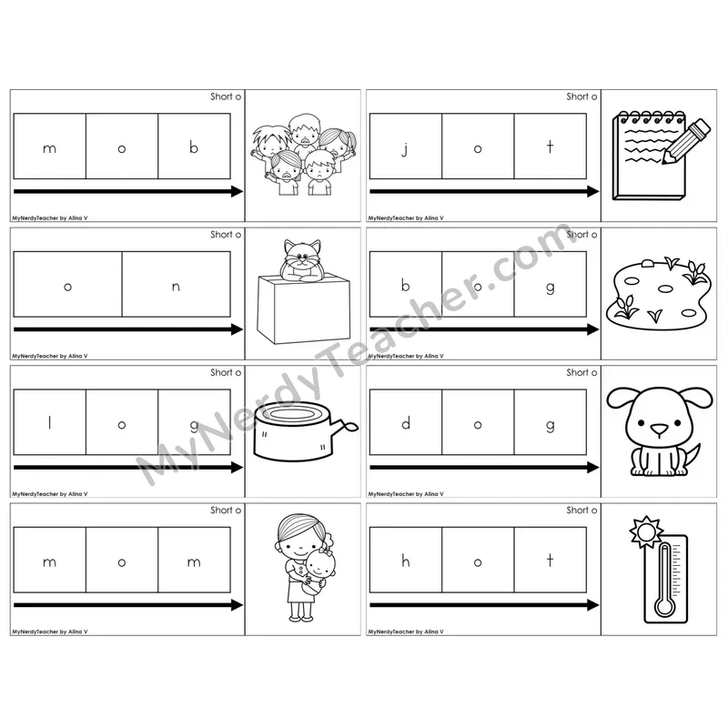 Short O /o/ — BW (C11 — Graph It Puzzles)