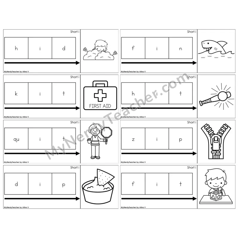 Short I /i/ — BW (C11 — Graph It Puzzles)