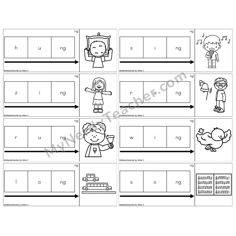 Ending ng /ng/ — BW (C11 — Graph It Puzzles)
