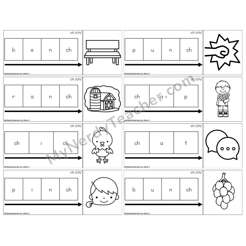 Digraph ch /ch/ — BW (C11 — Graph It Puzzles)