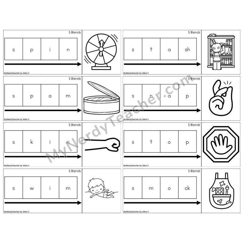 S Blends — BW (C11 — Graph It Puzzles)