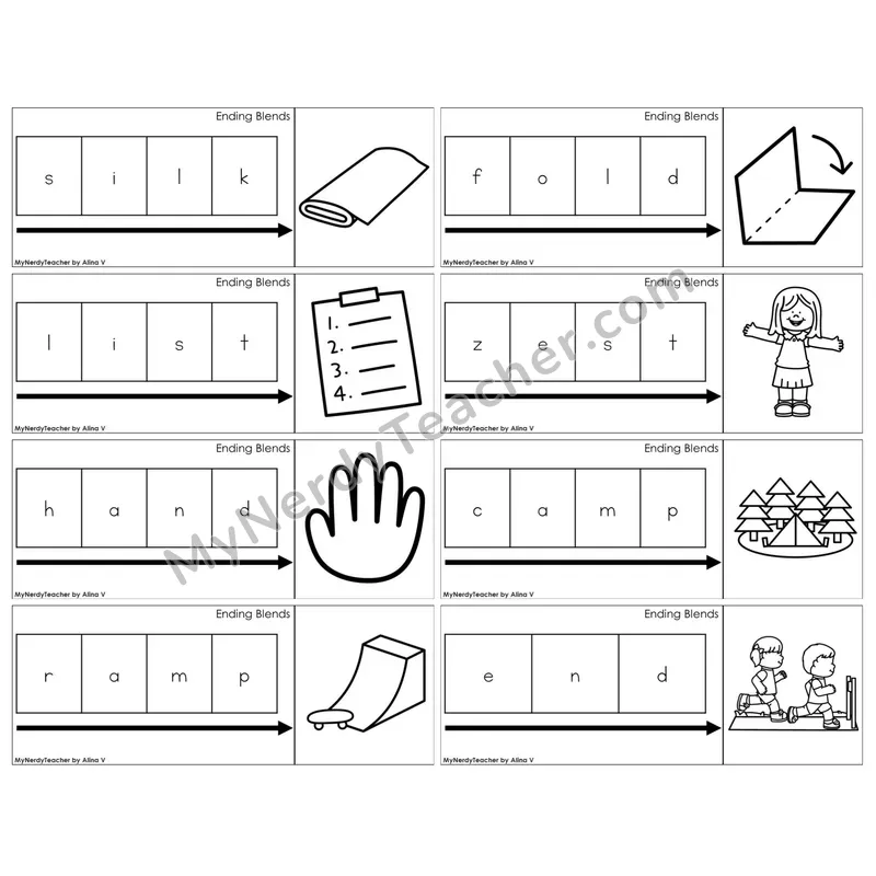 Ending Blends — BW (C11 — Graph It Puzzles)