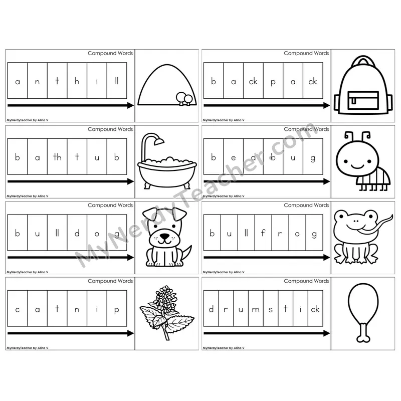 Compound Words — BW (C11 — Graph It Puzzles)
