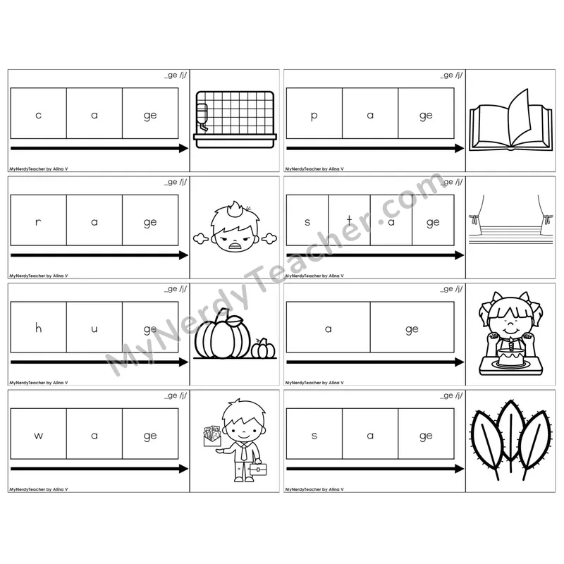 Soft G (_ge /j/) — BW (C11 — Graph It Puzzles)