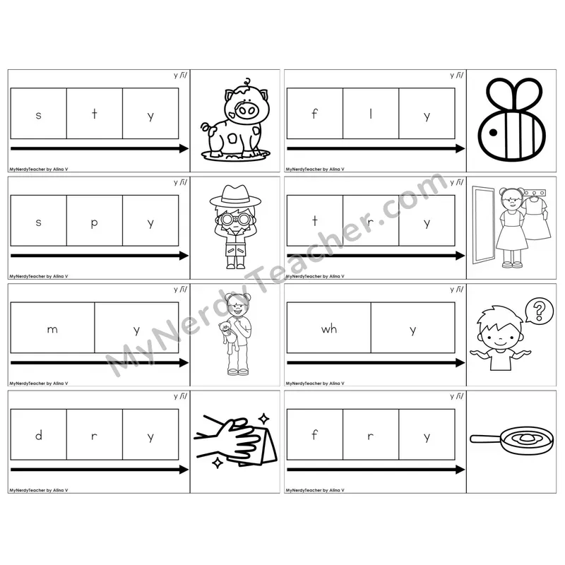 Y as Long I (/i/) — BW (C11 — Graph It Puzzles)