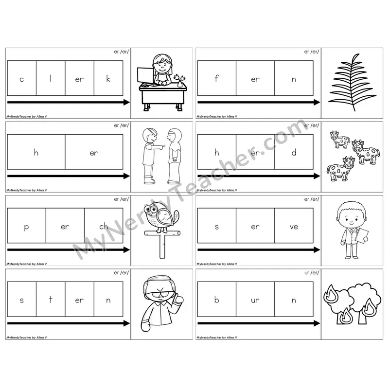 R-Controlled er /er/ — BW (C11 — Graph It Puzzles)