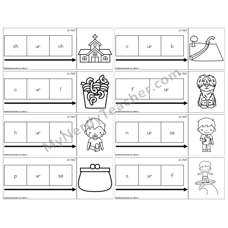 R-Controlled ur /er/ — BW (C11 — Graph It Puzzles)